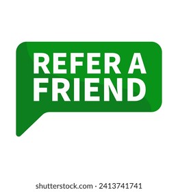 Refer A Friend Green Rectangle Shape For Advertising Business Marketing Social Media Information
