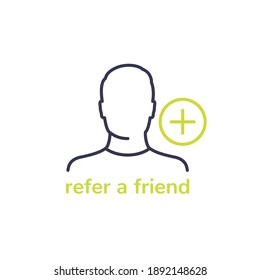 hacer referencia a un icono de amigo, diseño de vector de línea