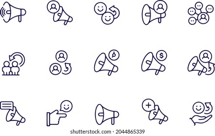 Refer a friend icon set vector design 