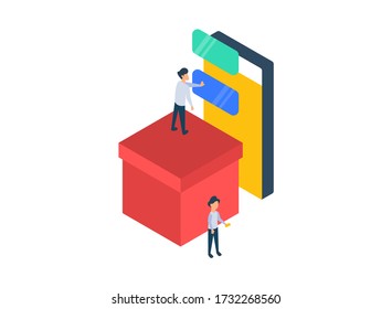 refer a friend illustration concept for web landing page template, banner, and presentation