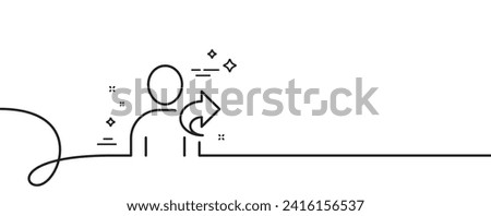 Refer a friend line icon. Continuous one line with curl. Share sign. Refer friend single outline ribbon. Loop curve pattern. Vector