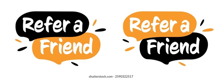 Refer a friend on speech bubble