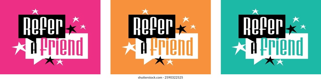 Refer a friend on speech bubble