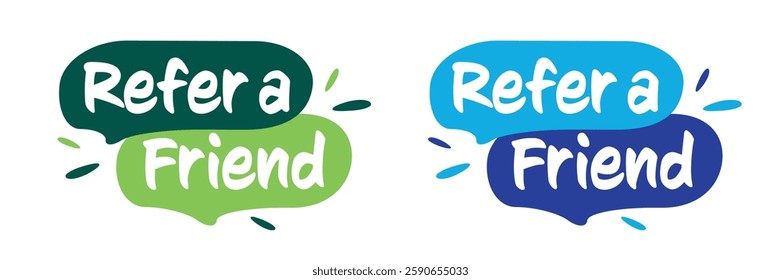 Refer a friend on speech bubble