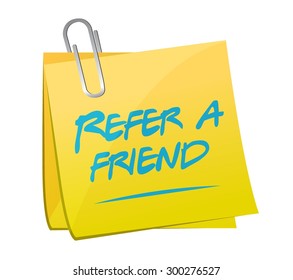 refer a friend post memo sign concept illustration design