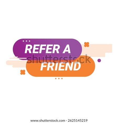 Refer a friend program advertising banner using a modern and colorful geometric design
