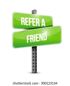 refer a friend road sign concept illustration design
