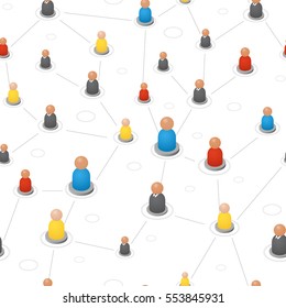 Refer a friend Seamless pattern. Concept of referrals and followers on the Internet and business. Isometric abstract group of people. Teamwork icon. Successful leader and Manager. Vector illustration.