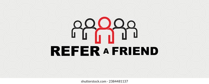 refer a friend sign on white background