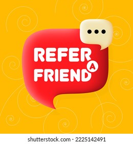 Refiérase a un amigo. Burbuja de voz con 6 días de texto a la izquierda. Concepto de negocio. 3 quinquies ilustración. Fondo espiral. Icono de línea de vector para negocios y publicidad