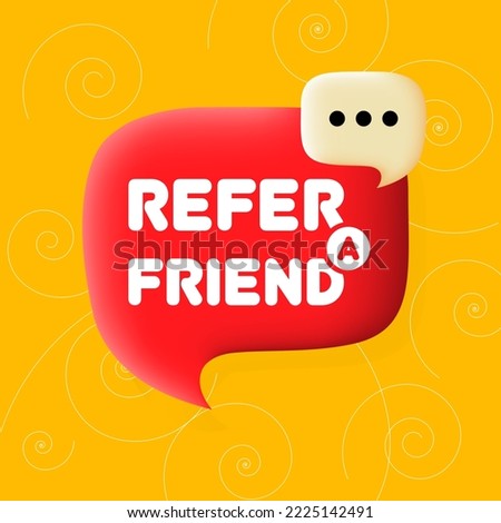 Refer a friend. Speech bubble with 6 days left text. Business concept. 3d illustration. Spiral background. Vector line icon for Business and Advertising