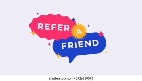 Refer A Friend Vector Banner. Referral System.