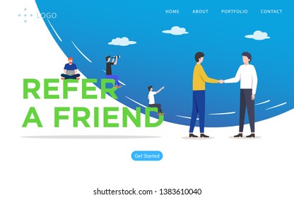 refer a friend vector illustration concept, can use for, landing page, template, ui, web, mobile app, poster, banner, flyer