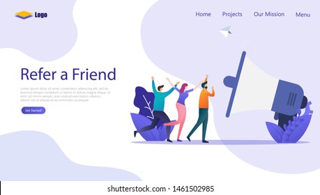 Refer a friend Vector Illustration Concept , Suitable for web landing page, ui, mobile app, editorial design, flyer, banner, and other related occasion
