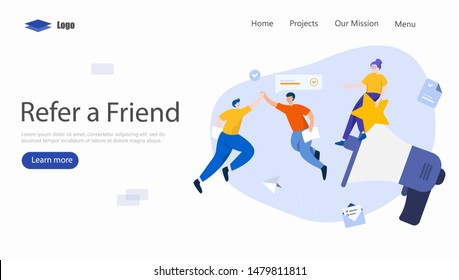 Refer a Friend Vector Illustration Concept, Suitable for web landing page, ui, mobile app, editorial design, flyer, banner, and other related occasion