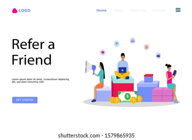Refer a Friend Vector Illustration Concept, Suitable for web landing page, ui, mobile app 