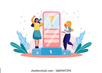 Refer a friend Vector Illustration concept. Flat illustration isolated on white background.