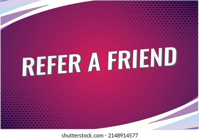 Refer a friend word concept vector illustration with red modern futuristic 3d style for landing page template ui web mobile app poster banner flyer background gift card coupon label wallpaper