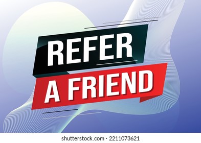 refer a friend word concept vector illustration with lines 3d style for social media landing page, template, ui, web, mobile app, poster, banner, flyer, background, gift card, coupon, label, wallpaper