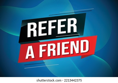 refer a friend word concept vector illustration with lines 3d style for social media landing page, template, ui, web, mobile app, poster, banner, flyer, background, gift card, coupon, label, wallpaper