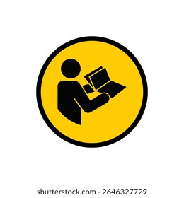 Consulte o manual de instruções marcador amarelo sinal
