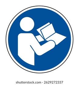 Refer to Instruction Manual or Booklet Safety Sign – High Quality Vectorial Image