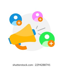 Refer or Invite Friends To a Loyalty Program concept illustration flat design vector eps10. modern graphic element for landing page, empty state ui, infographic, icon