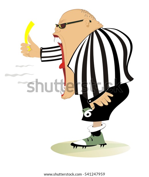 Referee Angry Referee Shows Yellow Card Stock Vector (Royalty Free ...