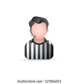 Referee avatar icon in color. Sport football soccer