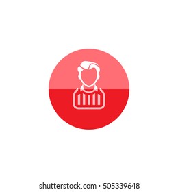 Referee avatar icon in flat color circle style.  soccer competition