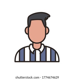 referee avatar line and fill style icon design, Basketball sport hobby competition and game theme Vector illustration