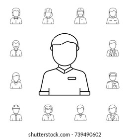 Referee avatar. Set of avatar icons on white background