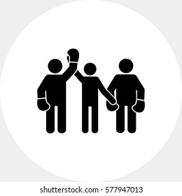 Referee and Boxers as Boxing Concept Icon