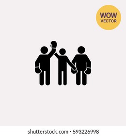 Referee and Boxers as Boxing Concept Icon