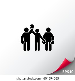 Referee and Boxers as Boxing Concept Icon
