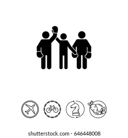 Referee and Boxers as Boxing Concept Icon