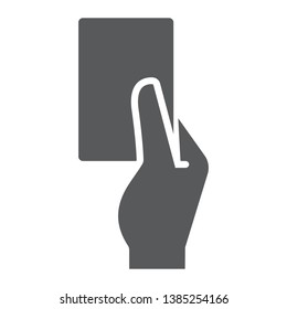 Referee card glyph icon, sport and soccer, red card sign, vector graphics, a solid pattern on a white background, eps 10.