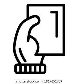 Referee card icon. Outline referee card vector icon for web design isolated on white background