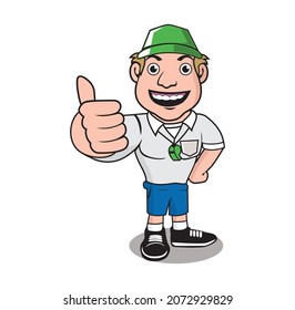 Referee cartoon character design illustration vector eps format , suitable for your design needs, logo, illustration, animation, etc.