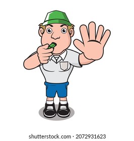 Referee cartoon character design illustration vector eps format , suitable for your design needs, logo, illustration, animation, etc.