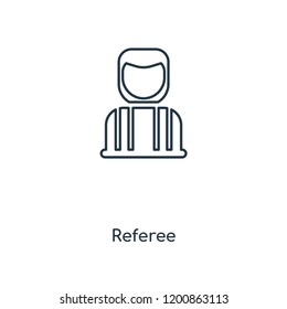 Referee concept line icon. Linear Referee concept outline symbol design. This simple element illustration can be used for web and mobile UI/UX.