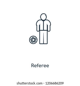 Referee concept line icon. Linear Referee concept outline symbol design. This simple element illustration can be used for web and mobile UI/UX.
