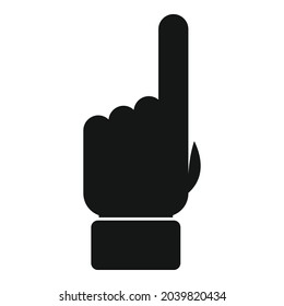 Icono de signo de dedo de referencia vector simple. Juez de la pena. Juego deportivo