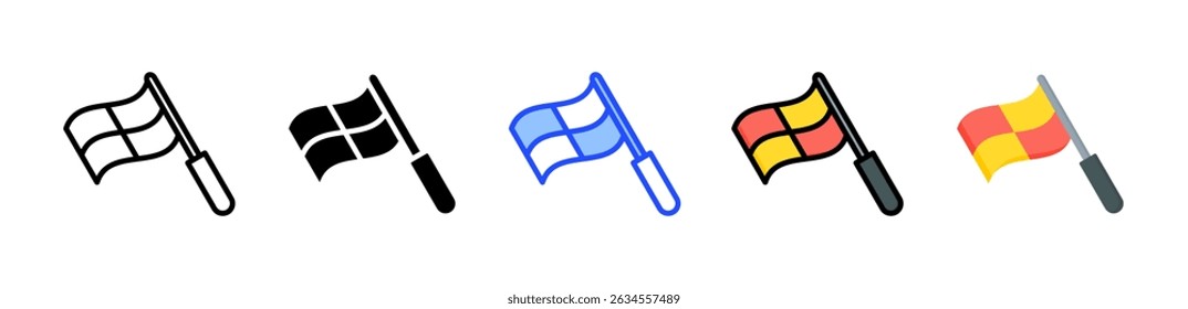 Referee Flag Icon Collection With Multiple Styles