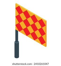 Referee flag icon isometric vector. Soccer card. Game player
