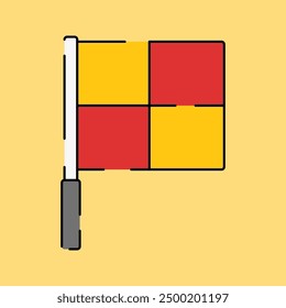 Referee Flag Illustration Isolated on Yellow Background