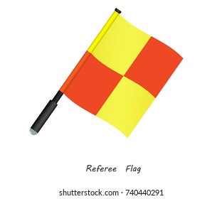 Referee flag vector. Offside flag football. lateral referee 