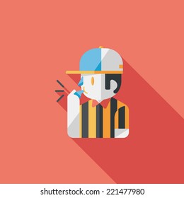 referee flat icon with long shadow,eps10