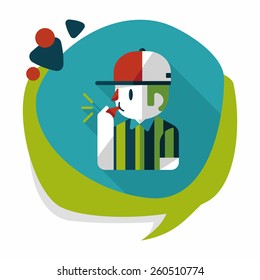 referee flat icon with long shadow,eps10