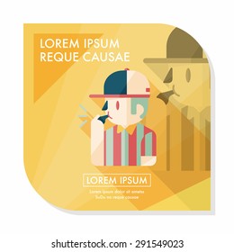 referee flat icon with long shadow,eps10